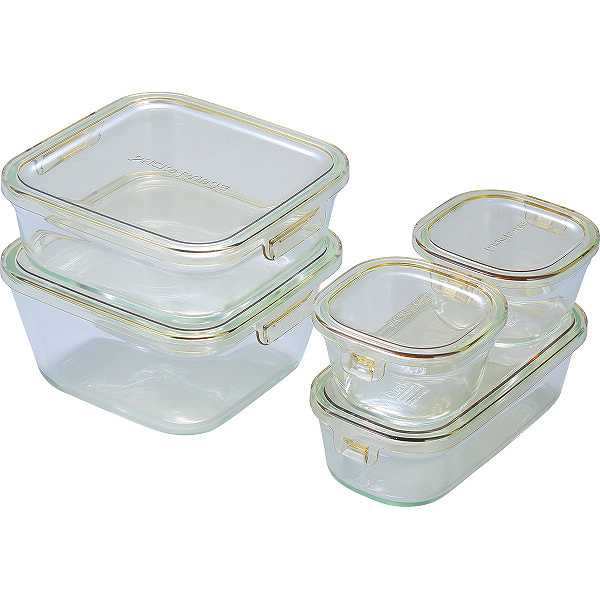 【送料無料】|イワキ パック＆レンジ角型５点セット（ブラウン）| キッチン用品 キッチンギフト/プレゼント お祝い 出産内祝い 内祝い お返し 快気祝い 新築内祝い 引き出物 法事 香典返しの通販は