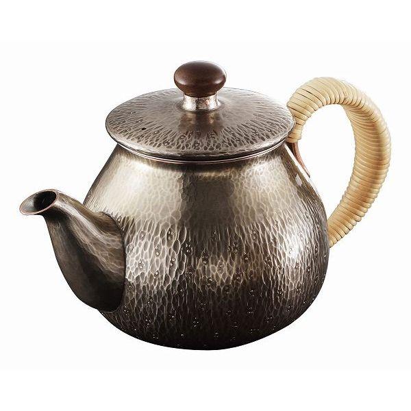 szt】【送料無料】|伝統工芸 槌起 金属加工急須(つぼ形)花石目金いぶし