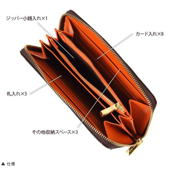 ブリットハウス マークブーツ　ラウンド　束入れ Brit house　　馬革　牛革　本革　天然素材　日本製　レザー　バイカラー　2トーン　カードケース　小銭入れ　ラウンドファスナー　ラウンドジップ_5