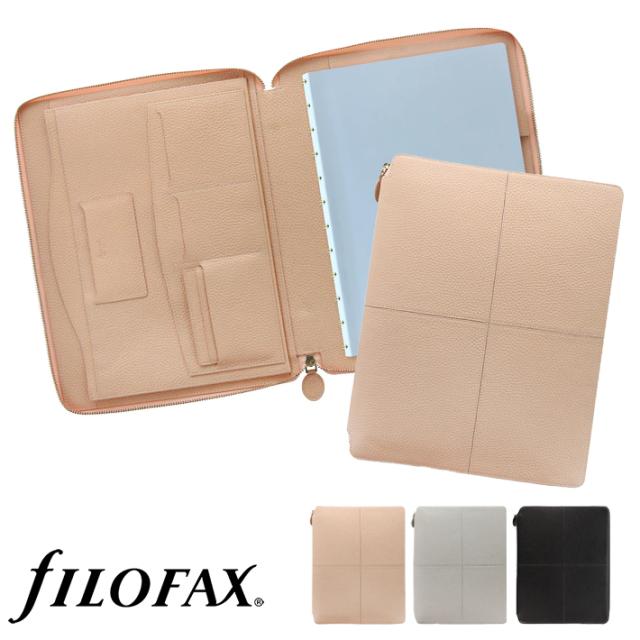 ファイロファックス 多機能フォルダー ノートカバー A4サイズ ジップ クラシック ステッチ フォリオ Classic Stitch Soft Zip Folio Filofax ドキュメントケースの通販は