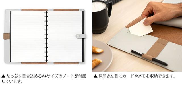 ファイロファックス 多機能フォルダー ノートカバー ザ・オリジナル A4サイズ The Original ノート付き 詰め替え可能ノートブック フォリオ マルチカバー Filofax Notebook Folio レザー 牛革 本革 Made in the UK メンズ レディース_11