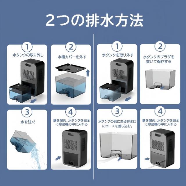 除湿機 小型 空気清浄機 除湿器 衣類乾燥 除湿乾燥機 コンプレッサー式 2.4L 強力 コンプレッサー 乾燥器 省エネ 大容量 家庭用 静音 リモコン ディスプレイ搭載