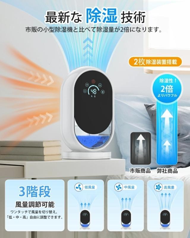 除湿機 小型 1.2L 除湿器 ペルチェ式 梅雨対策 60Hタイマー付き 湿度設定可能 満水自動停止 静音 七色雰囲気ライト 省エネ 5-15畳対応 コンパクト 部屋干し 湿気取り カビ防止 脱衣所/クローゼット/押入れ/トイレ/台所/寝室