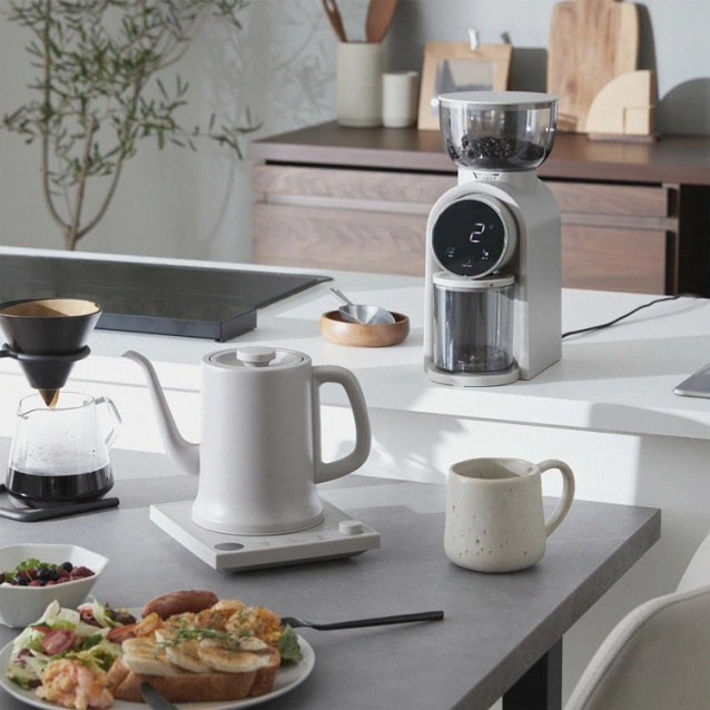 コーヒーミル 電動 電動コーヒーミル コニカル式 コニカル おしゃれ コンパクト 手入れ 簡単 ステンレス 電動ミル コーヒー 珈琲 簡単操作 オシャレ 自家挽きコーヒー 直前挽き 25段階挽き目 フレンチプレス コーヒー豆