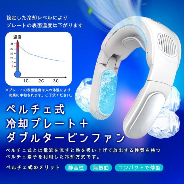ネッククーラー W冷却プレート付 折り畳み コンパクト 首かけ扇風機 接触冷感 ネックファン 冷却 静音 首かけファン 熱中症対策 おすすめ クール ひんやり_12