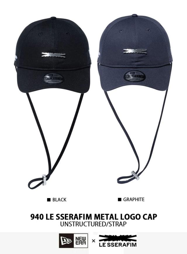 NEWERA ニューエラ LE SSERAFIM ルセラフィム キャップ 940 L LOGO STRAP CAP コラボ メタルロゴ メッシュキャップ ソフトキャップ NEWERA ニューエラ LE SSERAFIM ルセラフィム キャップ 940 METAL LOGO