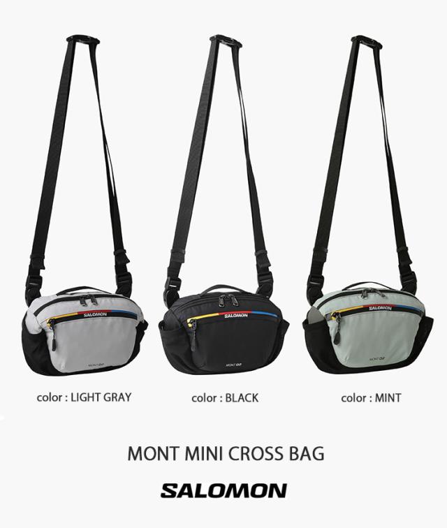 SALOMON サロモン ショルダーバッグ MONT MINI CROSS BAG RACE FLAG クロスバッグ BLACK GRAY MINT モントミニクロスバッグ ボディバッグ SALOMON サロモン ショルダーバッグ MONT MINI CROSS BAG RACE FLAG