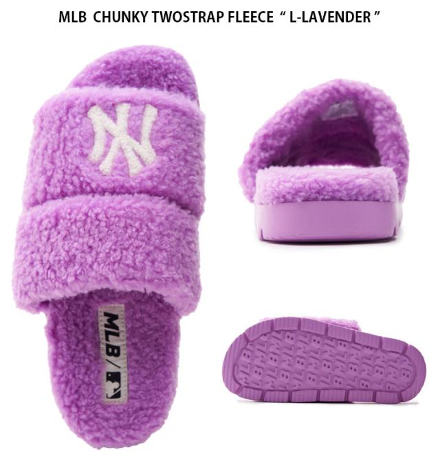 MLB エムエルビー ミュール MLB CHUNKY TWOSTRAP FLEECE L-LAVENDER