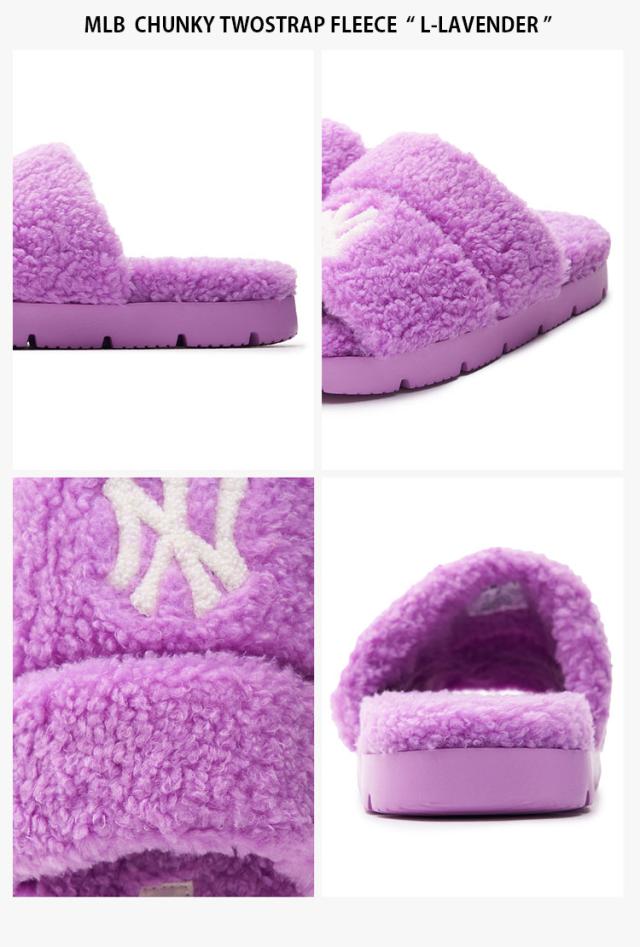 MLB エムエルビー ミュール MLB CHUNKY TWOSTRAP FLEECE L-LAVENDER