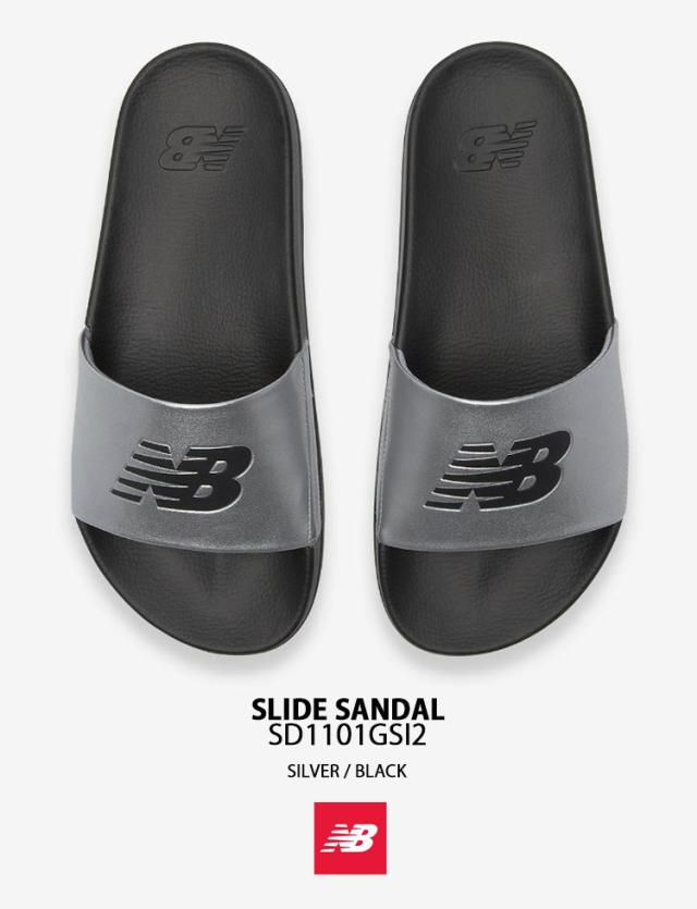 New Balance ニューバランス サンダル スライドサンダル SLIDE SANDAL SD1101GSI2 SILVER BLACK シャワーサンダル シルバー ブラック New Balance ニューバランス サンダル スライドサンダル SLIDE SANDAL SD1101GSI2 SILVER BLACK シャワーサンダル シルバー ブラック