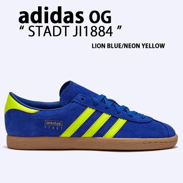 adidas Originals アディダス オリジナルス スニーカー STADT シュタット JI1884 BLUE YELLOW スリーストライプ スエード レザー ブルー
