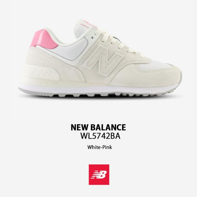 New Balance ニューバランス スニーカー WL5742BA WHITE PINK シューズ スウェード NewBalance574
