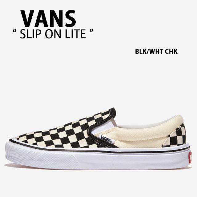 VANS バンズ スニーカー SLIP ON LITE BLACK WHITE CHECKER BOARD V98 LITE スリッポン ライト チェッカーボード