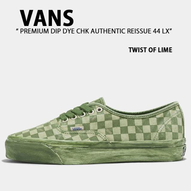 VANS バンズ スニーカー PREMIUM DIP DYE CHECKERBOARD AUTHENTIC REISSUE 44 LX TWIST OF LIME VN0007QZD6S シューズ