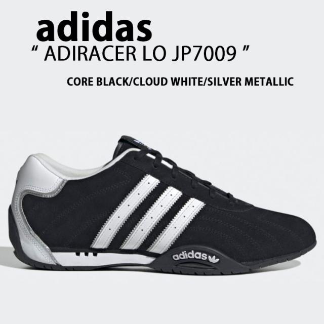 adidas アディダス スニーカー ADIRACER LO JP7009 BLACK WHITE SILVER アディレーサー ロー シューズ ブラック