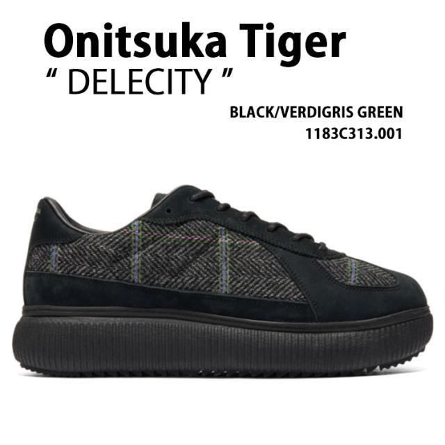 Onitsuka Tiger オニツカタイガー スニーカー DELECITY デレシティ ブラック グリーン メンズ レディース 1183C313.001