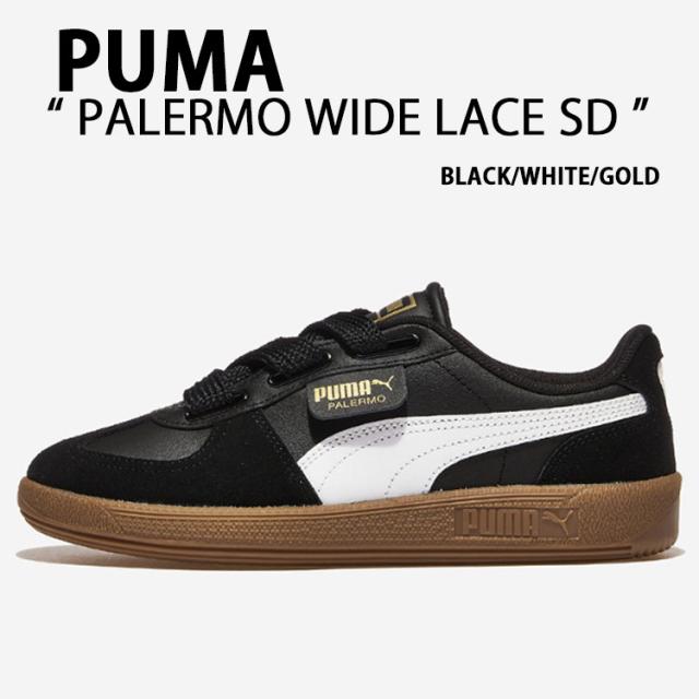 PUMA プーマ スニーカー PALERMO WIDE LACE SD パレルモ ワイド レース BLACK 02109-02 シューズ ブラック ガム レディース