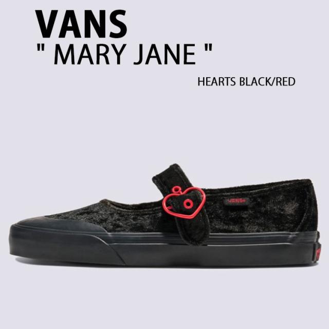 VANS バンズ スニーカー MARY JANE HEARTS BLACK RED VN000CRR458 メリージェーン ハート ブラック レッド レディース