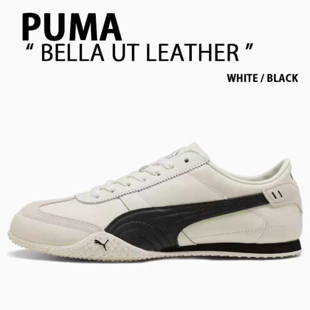 PUMA プーマ スニーカー BELLA UT LEATHER 402186-01 WHITE BLACK シューズ ホワイト ブラック スエード メンズ レディース