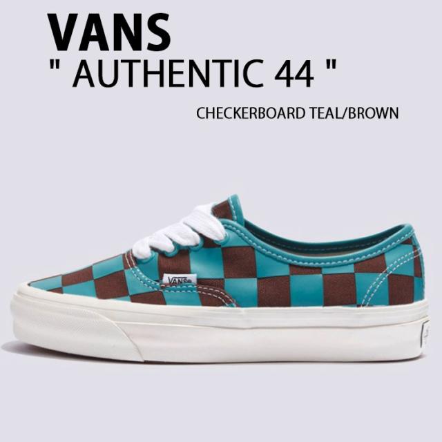VANS バンズ スニーカー AUTHENTIC 44 CHECKERBOARD TEAL BROWN VN000D5KERD オーセンティック 44 ティール ブラウン