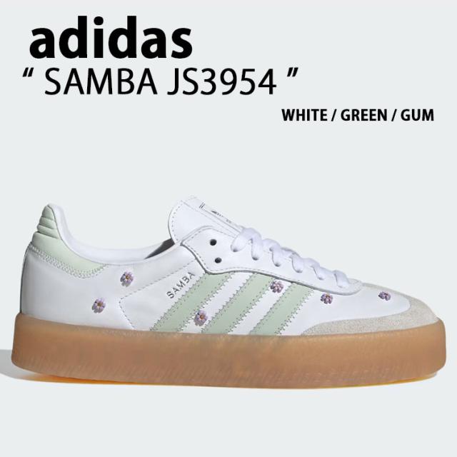 adidas originals アディダス レディース 厚底 スニーカー SAMBA JS3954 シューズ サンバ ホワイト グリーン プラットフォーム
