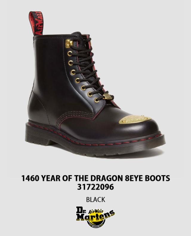 Dr.Martens ドクターマーチン レディース 8ホールブーツ レザー 1460 YOTD 31722096 BLACK シューズ ブラック ドラゴン 女性用 Dr.Martens ドクターマーチン レディース 8ホールブーツ レザー 1460