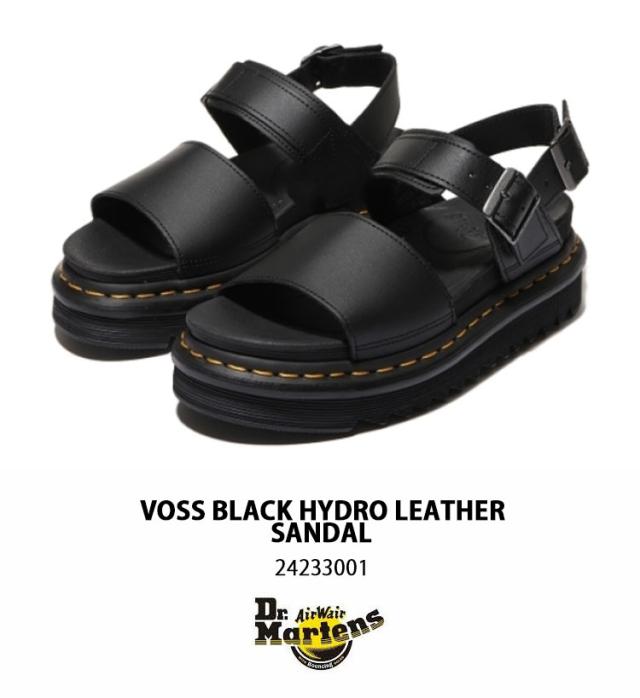 Dr.Martens ドクターマーチン レディース サンダル ストラップサンダル Voss Black Hydro Leather 24233001 ヴォス ブラック サイズ調整 Dr.Martens ドクターマーチン レディース サンダル ストラップサンダル