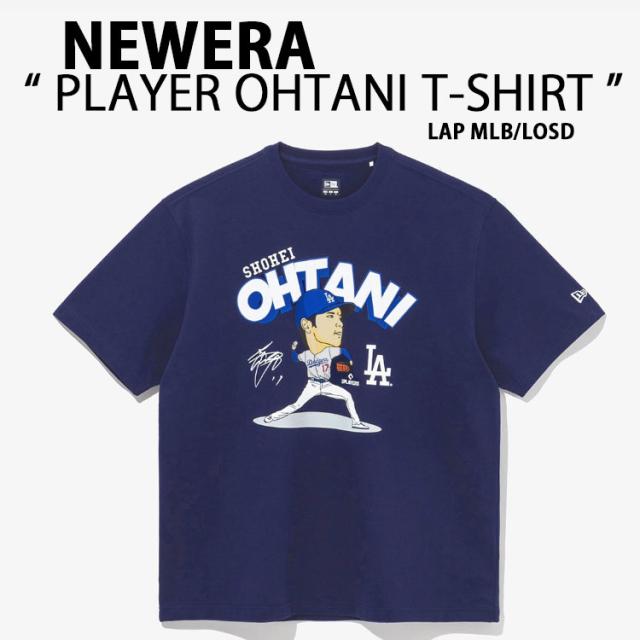 NEWERA ニューエラ 限定 Tシャツ AP MLB PLAYER OHTANI RS42 LOSD 大谷翔平 ドジャース NAVY レタリング グラフィック ネイビー 14403979