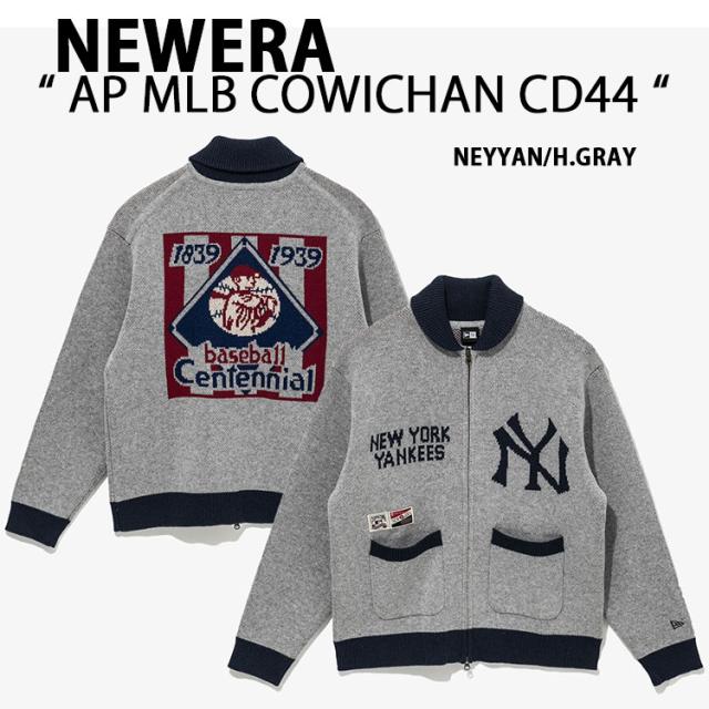 NEWERA ニューエラ カーディガン カウチン AP MLB COWICHAN CD44 NEYYAN ヤンキース GRAY カウチンセーター ジップアップカーディガン