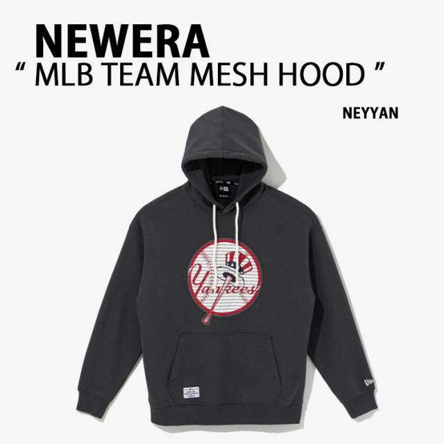 NEWERA ニューエラ プルオーバーパーカー AP MLB TEAM MESH HD 21 NEYYAN ニューヨークヤンキース CHACOAL フーディ NYY 13086551
