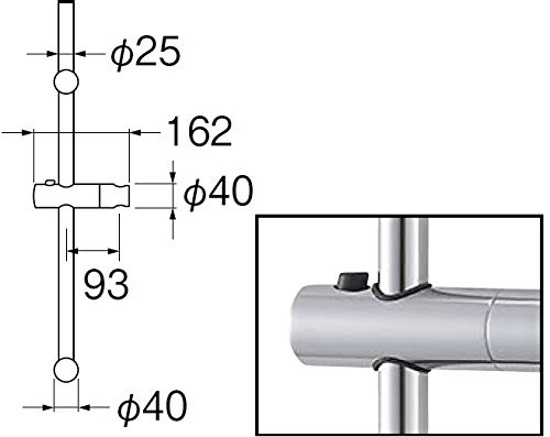 SANEI スライドバー シャワ掛け具付き シャワ角度調節可能 長さ78cm