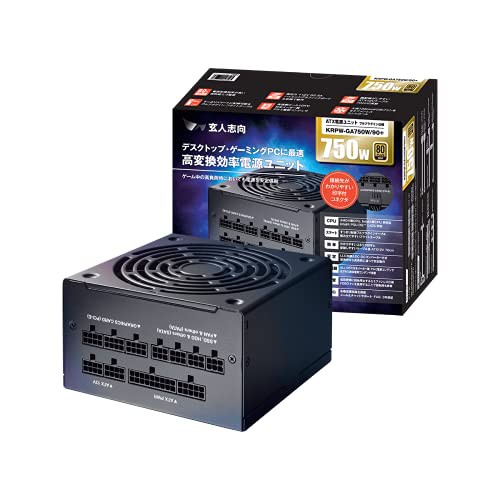 玄人志向 80Plus GOLD 750W ATX 電源 ユニット フルプラグイン セミファンレス KRPW-GA750W/90+の通販は 20,598円