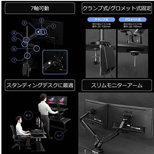 Bauhutte( バウヒュッテ ロング モニターアーム GS デュアル 2画面