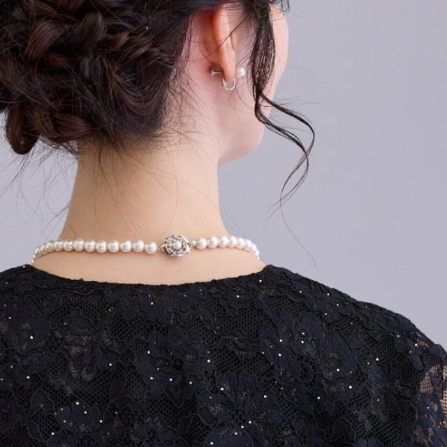 日本製 国産 人工 貝 ネックレス 貝パールネックレスセット 貝パール パールネックレス イヤリング 8mm フォーマル 冠婚葬祭 結婚式 披露宴 入学式 卒業式_6