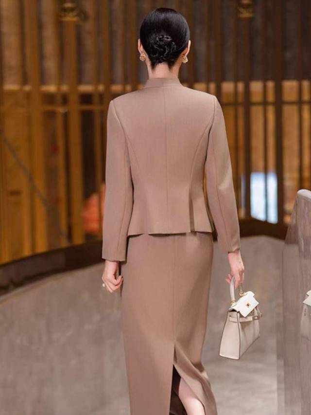 顔合わせ 母親 服装 50代 セットアップ 春 秋 冬ジャケット 60代 70代 40代 結婚式 スーツ 親族 大きいサイズ ミセス シニア お宮参り 祖母 叔母 おしゃれ 結納 セレモニースーツ スカート レディース ロング丈 フォーマルスーツ タイトスカート ママスーツ 七五三 披露宴_4