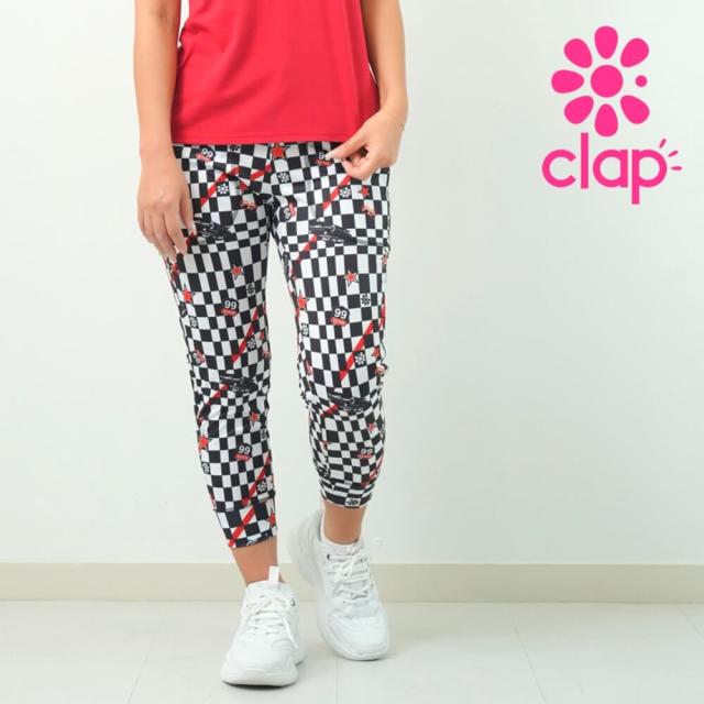 クラップ clap フィットネス クラップヨガウェア レディース clap フィットネス パンツ CHECKER CLAP CROPPED PANTS M/フリーサイズ フィットネスウェア クロップドパンツ 柄 2025 新作