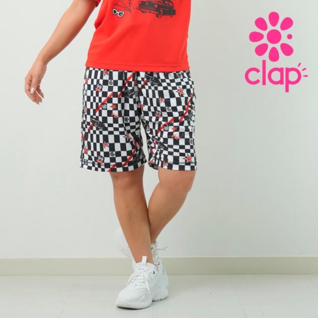 クラップ clap フィットネス クラップヨガウェア レディース clap フィットネス パンツ CHECKER CLAP HALF PANTS M/フリーサイズ フィットネスウェア ハーフパンツ 短パン 柄 2025 新作