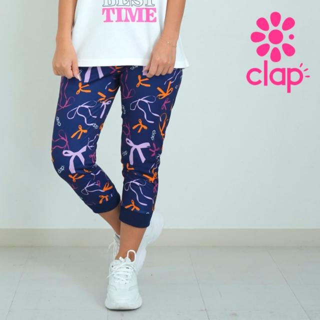 クラップ CLAP フィットネス ウェア clap フィットネスウェア レディース パンツ RIBBON CLAP E-SHUTOOOO M/フリーサイズ ヨガウェア スポーツウェア イーシュット 柄 リボン 2025 新作