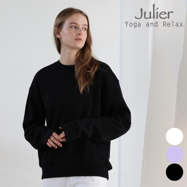 ジュリエ Julier ヨガウェア トップス トレーナー 長袖 レディース 裏毛スウェットプルオーバー b1954jub002 フリーサイズ プルオーバー ピラティスウェア リラックスウェア おしゃれ かわいい 2025年 秋冬 新作