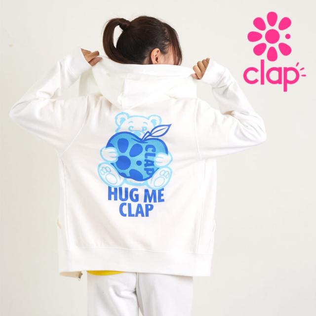クラップ CLAP フィットネスウェア レディース 長袖 HUG ME ZIP HOODIE S/フリーサイズ ダンスウェア ジップ パーカー トレーニングウェア 2025 新作