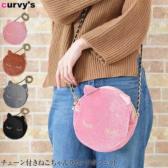 ポシェット ショルダーバッグ ショルダー バッグ bag 猫 ラウンド 