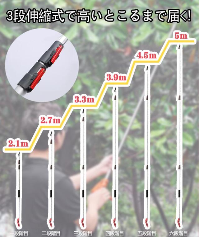 替刃付き】高枝切りバサミ ノコギリ 高枝切鋏 伸縮式 剪定鋏 はさみ 高 
