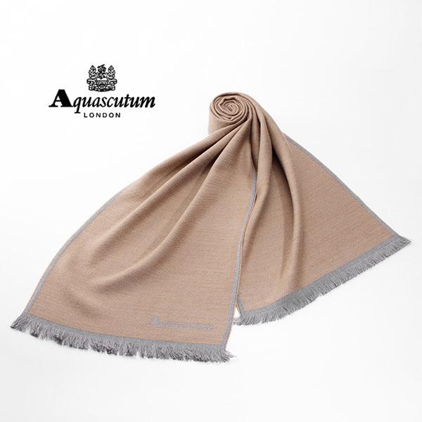 アクアスキュータム AQUASCUTUM ウールマフラー メンズ（キャメル×グレー）ブランド 新作 ギフト 祝い 誕生日 バースデー 新生活 新社会人 プレゼント AQ-335の通販は 9,500円