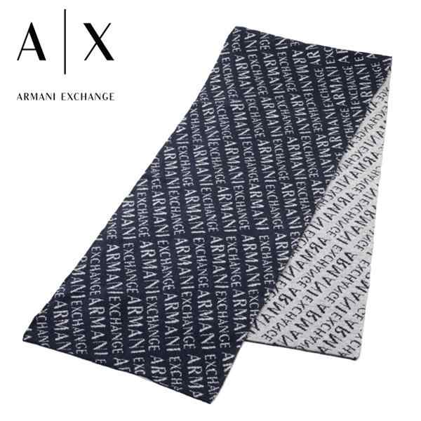 アルマーニエクスチェンジ ARMANI EXCHANGE マフラー（ネイビー×グレー）ブランド 新作 ギフト 祝い 誕生日 バースデー クリスマス 成人