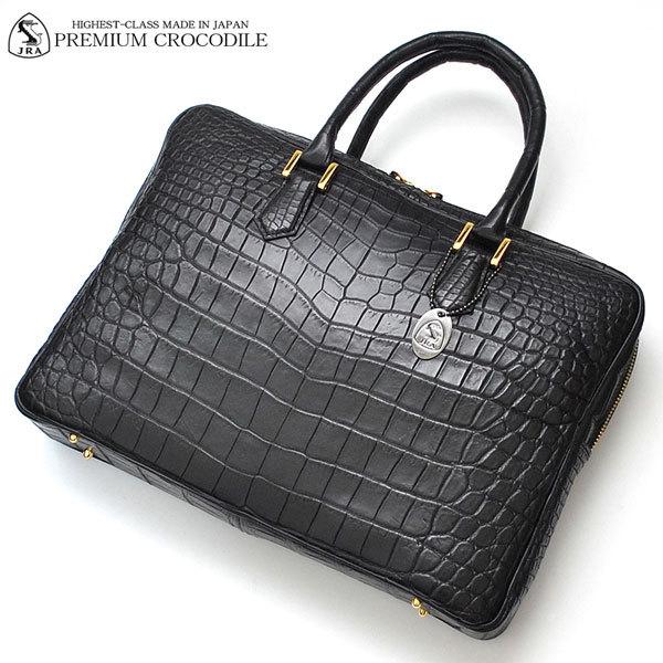クロコダイル ブリーフケース ビジネスバッグ クロコダイル革 ワニ 鰐 A4サイズ収納（ブラック）最高級 日本製 新作 新生活 新社会人 プレゼント TK-115の通販は 130,000円