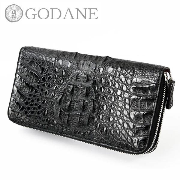 ゴダン GODANE クロコダイル革 カイマン（ヘッド部）長財布 ラウンド  