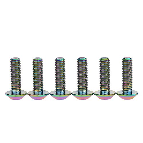 Dingtai Ｍ8x25mm Ｐ1.25ｍｍ低頭六角穴付きボルトねじチタン合金ヘッドボルトレインボー 6本入の通販は