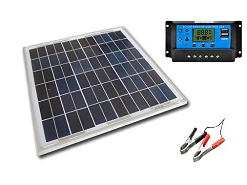 SAYA 12ｖバッテリーへ充電用 20W ソーラーパネル1枚 20A 12v/24v コントローラーつき ブルー アウトドアの通販は