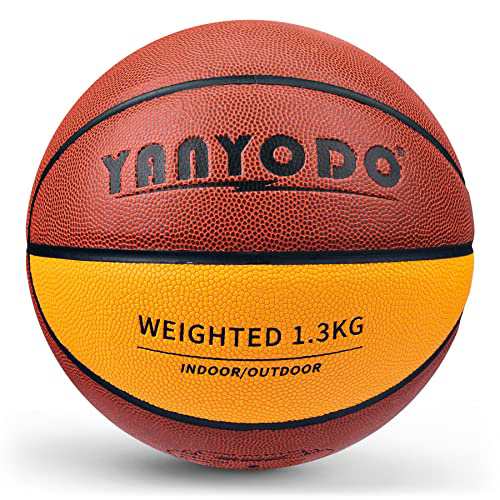 オレンジ 1.3kg YANYODO バスケットボール ７号 球 ヘビーウエイト PU革 スキルトレーニング 練習用 屋外・屋内用 大人・高学生・大学生用 ギフト オレンジ-黄色 1.3kgの通販は