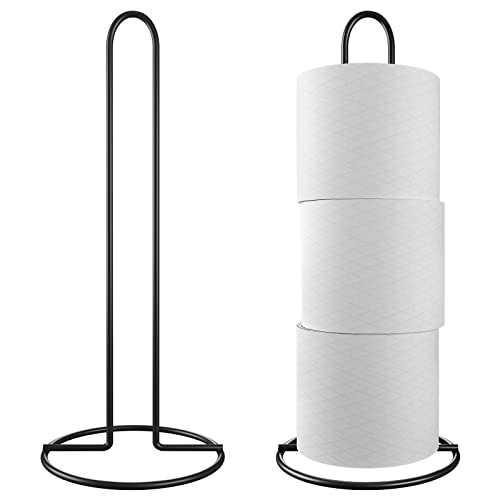 stand holder トイレットペーパーホルダー 2個 自立式トイレットペーパーロール収納ホルダー バスルーム/キッチン収納用 - 2個 スタンドホルダー (ブラック)の通販は 5,180円